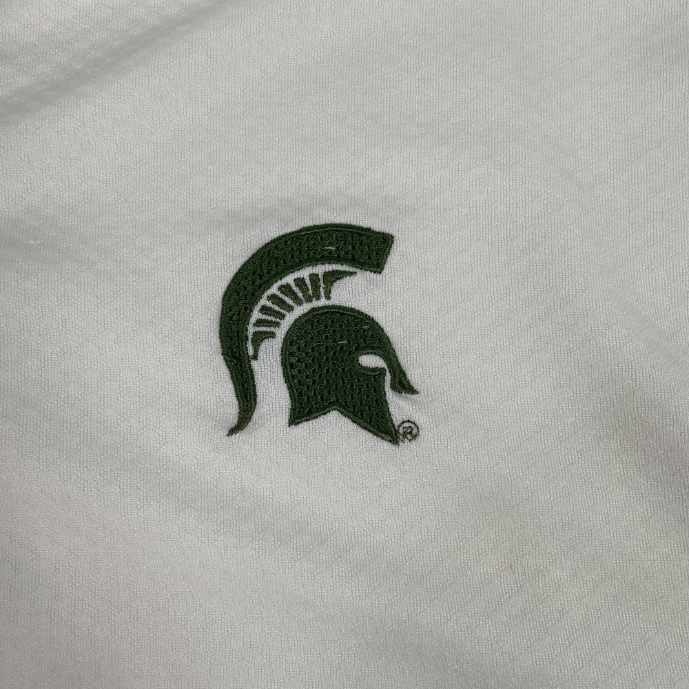 Michigan State Spartans Shirt Mens XL White NCAA‎ Football NikeFIT Golf Polo - Picture 3 of 16